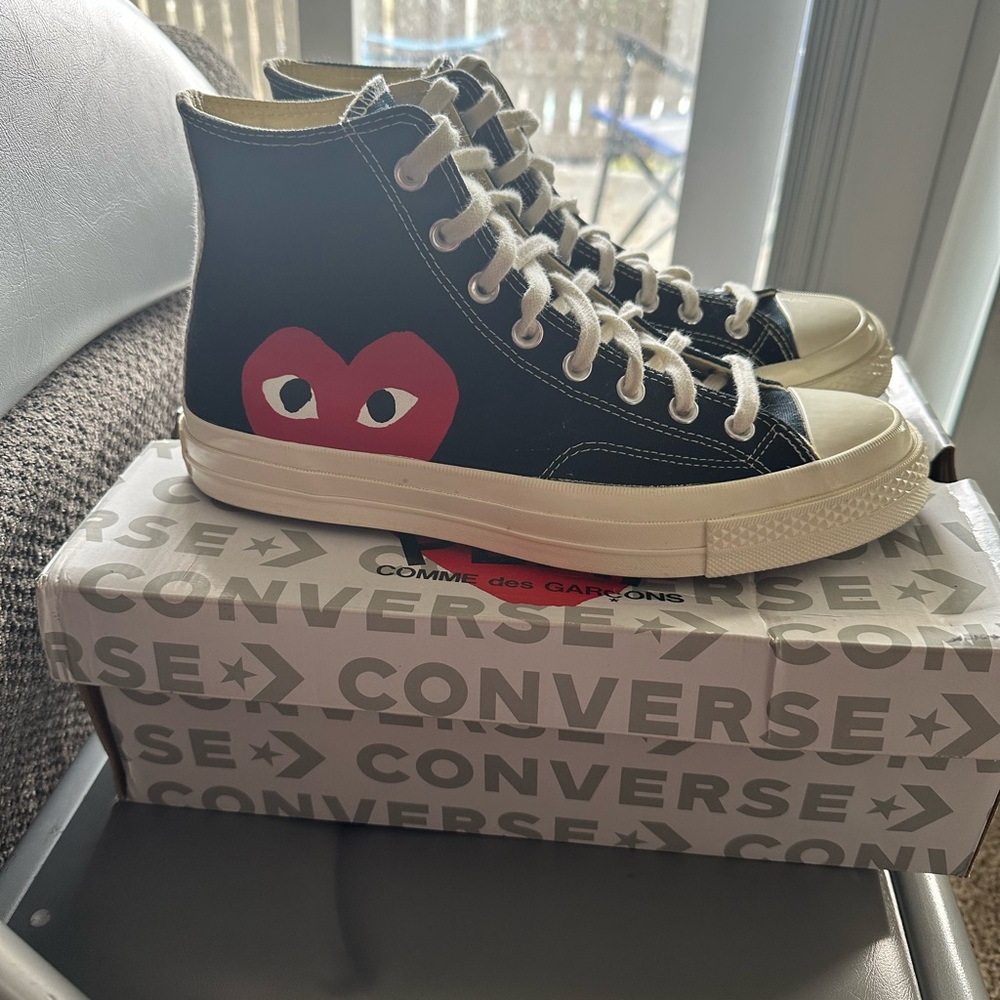 converse red heart high tops